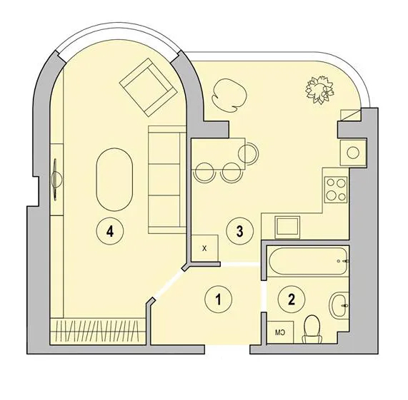 1-комнатная квартира 39.41-39.94 м²